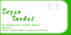 dezso korbel business card